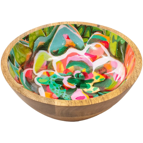 Discus Mandala Vicebolsillos Vides poches Enesco Grande coupelle en bois ronde Fleur - Allen Designs Multicolore