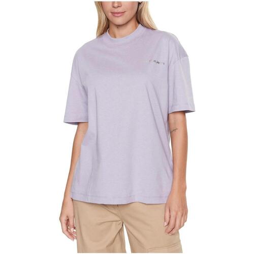 Vêtements Femme T-shirts manches courtes Lounge Calvin Klein Jeans T-shirt o regularnym kroju z logo na piersi  Violet