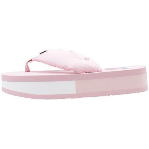 Chaussures Femme Tongs Tommy Hilfiger WEBBING MID BEACH SNDL NW STRP Rose