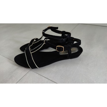 Chaussures Femme Débardeur 36 - T1 - S Violet Camaieu Sandales plates Camaïeu noir/argent Noir