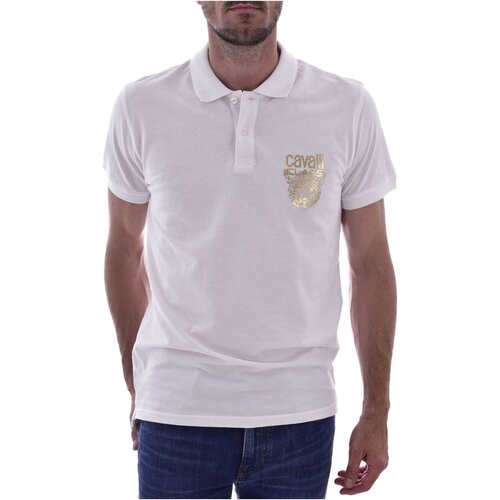 Vêtements Homme T-shirts & Polos Roberto Cavalli QXH01G KB002 Blanc