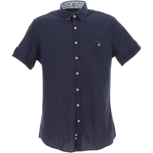 Vêtements Homme Chemises double-breasted courtes Benson&cherry Classic chemise mc Bleu