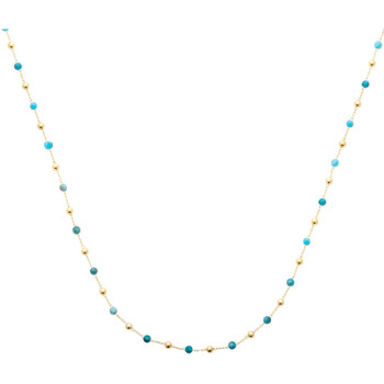 collier brillaxis  collier  perles fantaisis plaqué or et bleu 
