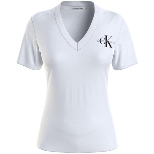 Vêtements Femme T-shirts & Polos Calvin Klein Jeans T shirt femme  Ref 60229 YAF Blanc Blanc