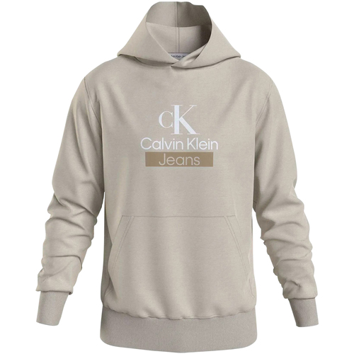 Calvin Klein Jeans Sweat à capuche Beige - Livraison Gratuite | Spartoo ! -  Vêtements Sweats Homme 79,92 €