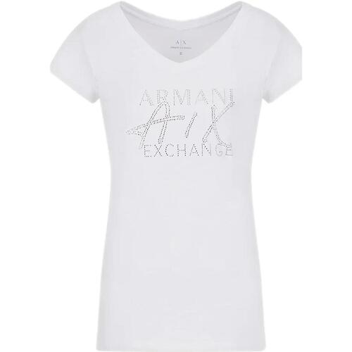 Vêtements Femme T-shirts manches courtes EAX T-shirt optic white Blanc