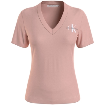 Vêtements Femme T-shirts & Polos Calvin Klein Jeans T shirt femme  Ref 60250 TLV Rose Rose