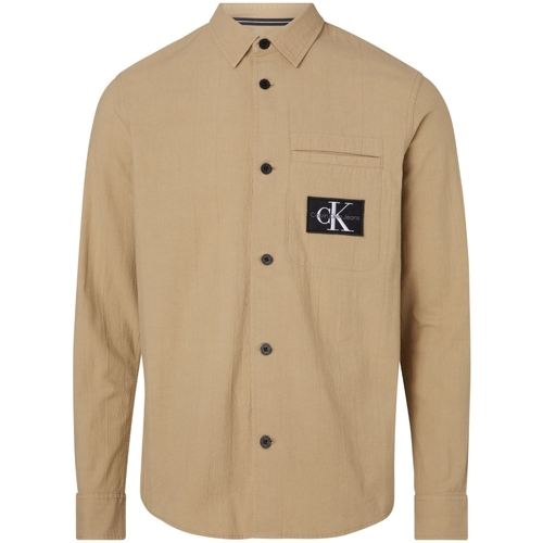 Vêtements Homme Chemises manches longues Calvin Klein jacket Jeans Chemise  Ref 60415 PF2 Beige Beige