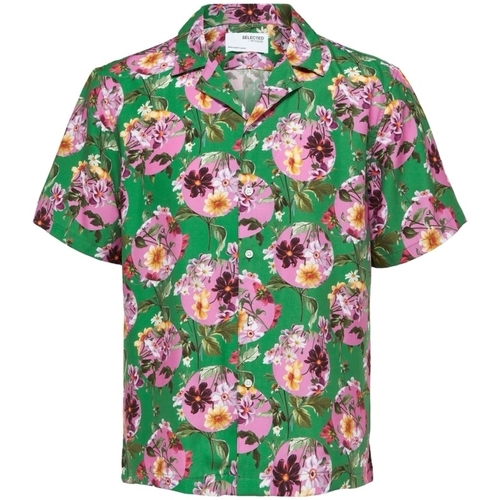 Vêtements Homme Chemises manches longues Selected Relax Liam Shirt - Jolly Green Multicolore