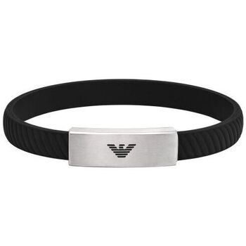Montres & Bijoux Homme Bracelets Armani embossed eagle logo trainers in whiteGS2996-BLACK Noir
