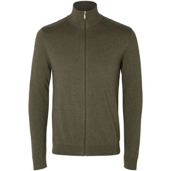 Vêtements Homme Pulls Selected 16074688 BERG FULL ZIP-TEAK GREEN Vert