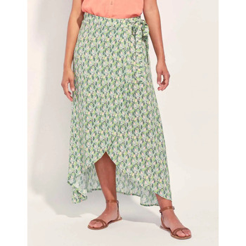 Vêtements Femme Jupes Nat et Ninkong Jupe portefeuille imprimée fluide Ecovero OMACATEL Vert