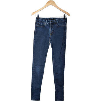 jeans uniqlo  jean droit femme  34 - t0 - xs bleu 