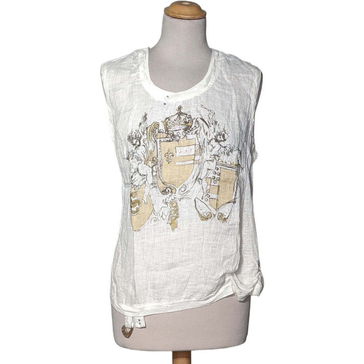 Vêtements Femme Finamore 1925 Napoli paisley-print long-sleeve shirt débardeur  40 - T3 - L Blanc Blanc