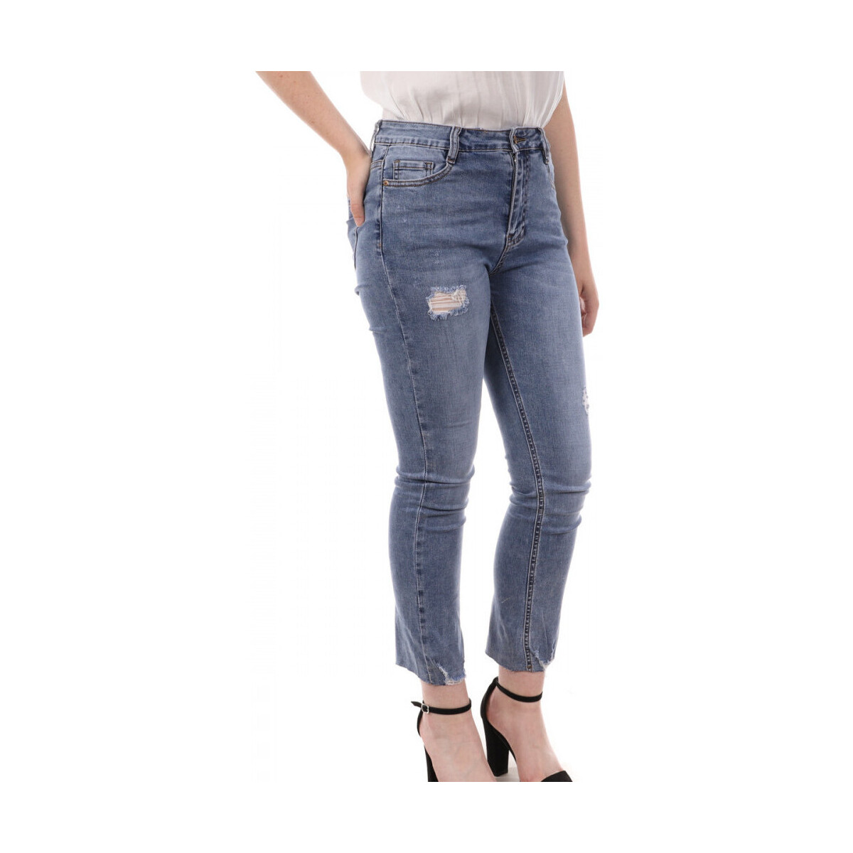 Vêtements Femme Jeans droit Monday Premium L-3089-1 Bleu