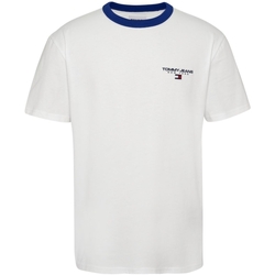 Vêtements Homme T-shirts & Polos Tommy Jeans T shirt homme  Ref 60306 YBR Blanc Blanc