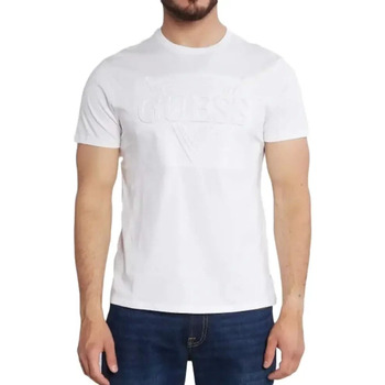 Vêtements Homme T-shirts manches courtes Guess embossed Blanc