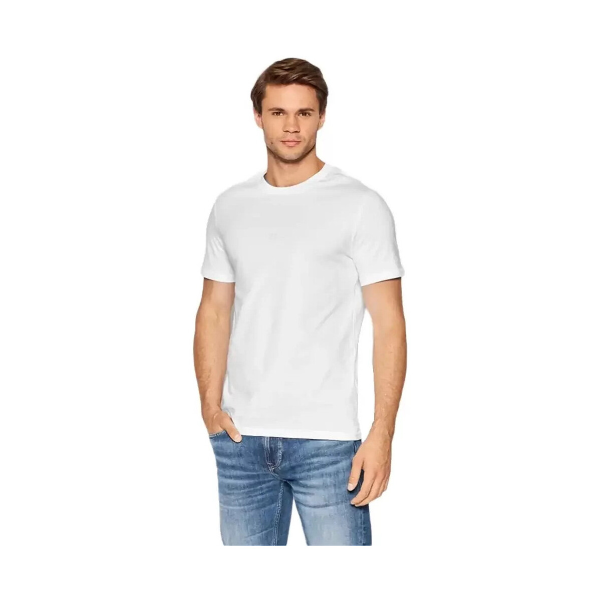 Vêtements Homme T-shirts manches courtes Guess authentic Blanc