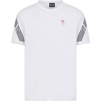 Vêtements Homme T-shirts & Polos Schirmmütze EA7 EMPORIO ARMANI women 285666 2R103 00010 Whiteni T-shirt 7 lignes EA7 3RPT03 P T3BZ pour homme Blanc