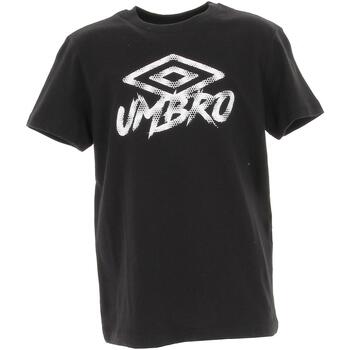 Vêtements Garçon T-shirts manches courtes Umbro Osar stacked logo cotton jr Noir