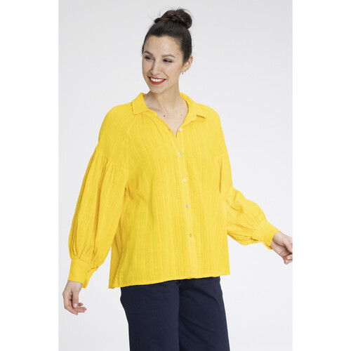 Vêtements Femme Chemises / Chemisiers Gerard Pasquier Chemisiers col chemise COLINE Jaune