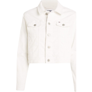 Vêtements Femme Vestes Tommy Jeans Veste en velours femme  Ref 60536 YBH Blanc Blanc