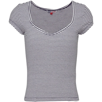 Vêtements Femme T-shirts & Polos Tommy Jeans T shirt femme  Ref 60368 DW5 Multi Noir