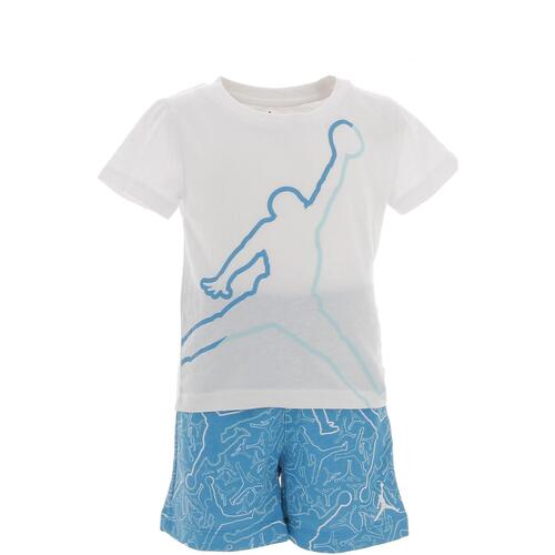 Vêtements Enfant T-shirts manches courtes floral Nike Air jump-bled short set Blanc