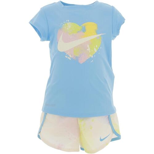 Vêtements Fille T-shirts manches forcees Nike Just diy it df sprinter set Bleu