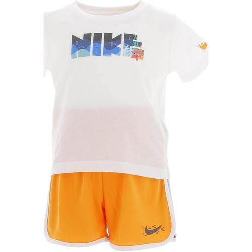 Vêtements Enfant Edwin Japanese Sun T-shirt à manches longues effet tie-dye Bleu Nike B nsw coral reef mesh set Blanc