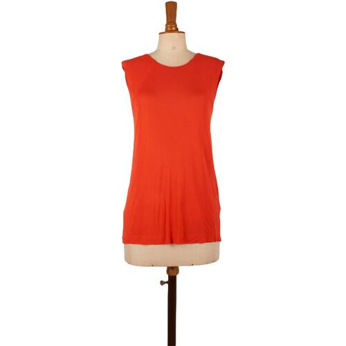 Vêtements Femme Débardeurs / T-shirts Zip sans manche Alexander Wang Camisole en coton Orange