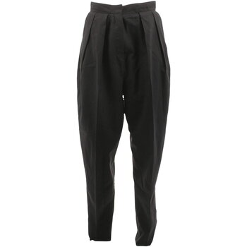 Vêtements Femme Pantalons Yves Saint Laurent Pantalon droit en coton Noir