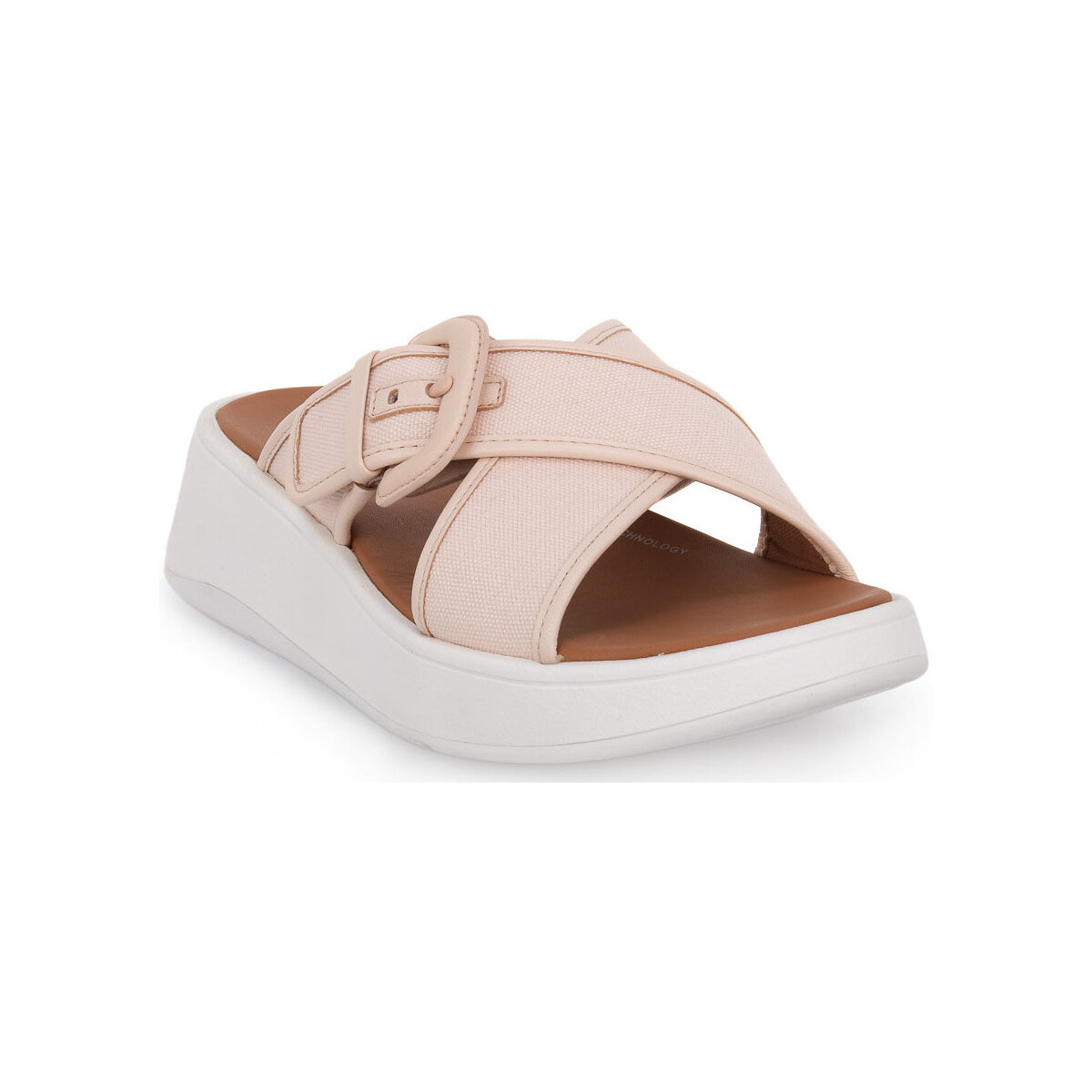 Chaussures Femme Mules FitFlop F MODE BUCKLE CANVAS PLATFORM Rose