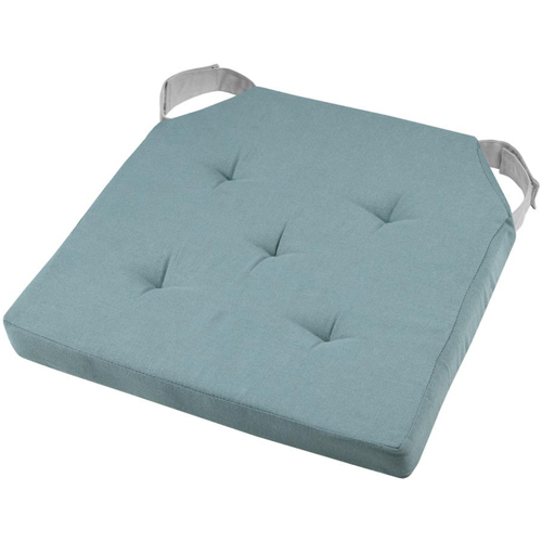 Parures de lit Galettes de chaise Stof Coussin de chaise réversible jade et gris en coton 38 x 38 cm Vert