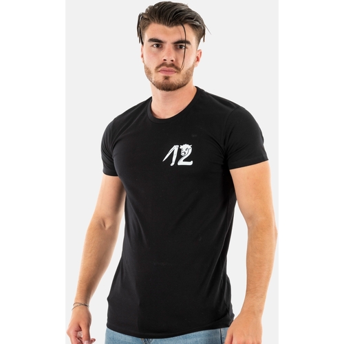 Vêtements Homme T-shirts manches courtes Ajm12 tee shirt Noir