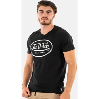 Vêtements Homme T-shirt Coton Délavé Col V Von Dutch trcaaron Noir