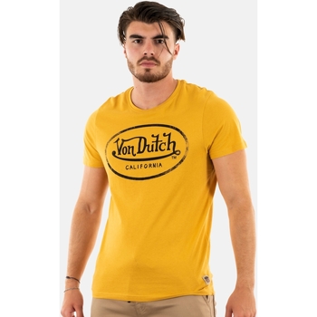 Vêtements Homme T-shirt Coton Délavé Col V Von Dutch trcaaron Jaune