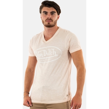 Vêtements Homme T-shirt Coton Délavé Col V Von Dutch tvctyron Rose