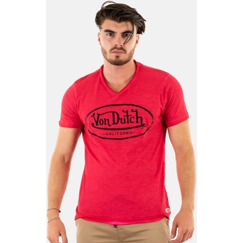 Vêtements Homme Vd Tee Shirt Mc Effet Use Von Dutch tvcron Rouge