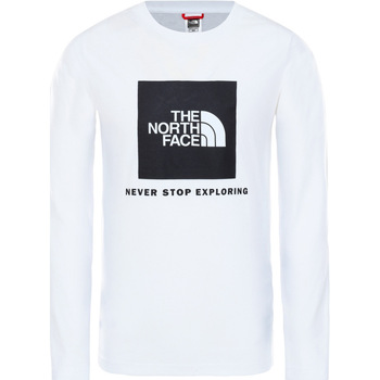 Vêtements Enfant Chemises manches courtes The North Face Y NEW L/S BOX LOGO TEE Blanc