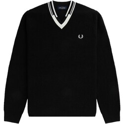 Vêtements Homme Sweats Fred Perry Fp Abstract Tipped V-Neck Jumper Noir