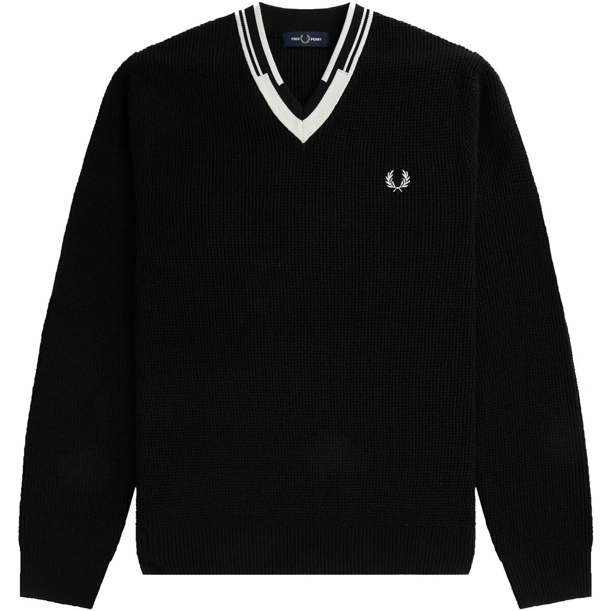 Vêtements Homme Sweats Fred Perry Fp Abstract Tipped V-Neck Jumper Noir