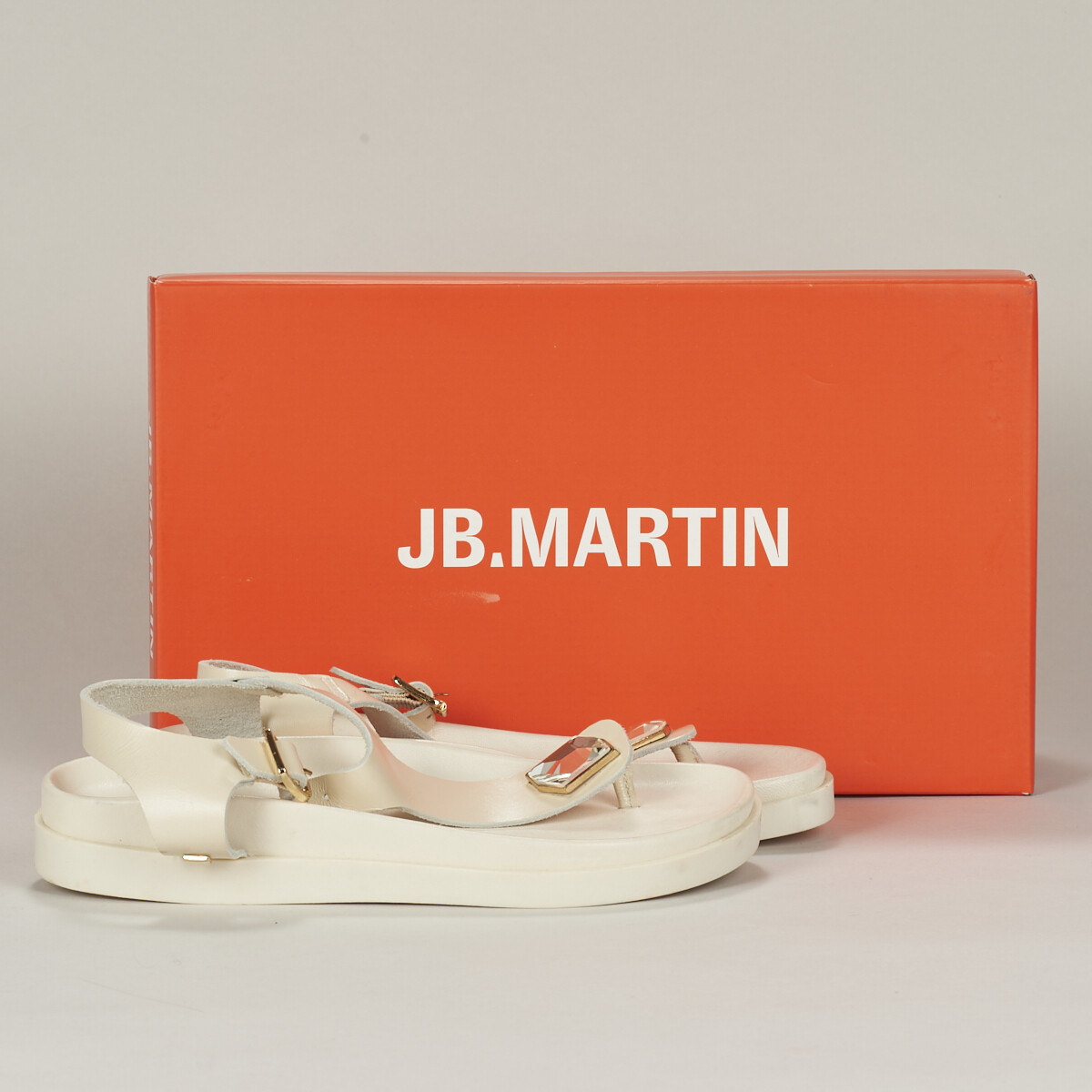 Chaussures Femme Sandales et Nu-pieds JB Martin ALEO BUFFLE OFF WHITE