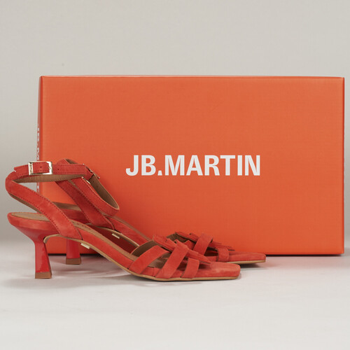 Chaussures Femme Sandales et Nu-pieds JB Martin MANON CHEVRE VELOURS ROUGE