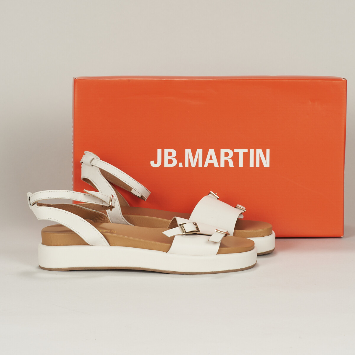 Chaussures Femme Sandales et Nu-pieds JB Martin LINA NAPPA CRAIE