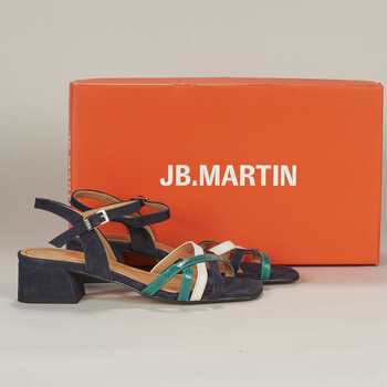 Chaussures Femme Sandales et Nu-pieds JB Martin VICTORIA VELOURS MARINE / CRAIE / EMERAUDE