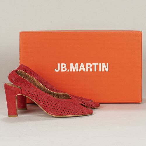 Chaussures Femme Sandales et Nu-pieds JB Martin LUXE CHEVRE VELOURS PERFO ROUGE