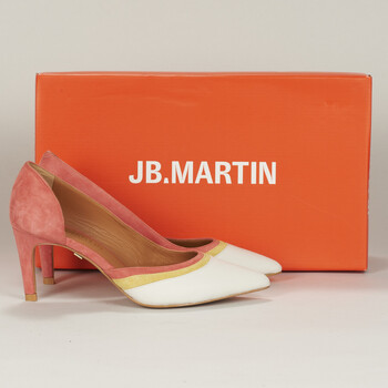 Chaussures Femme Escarpins JB Martin ETNA CHEVRE VELOURS ROSE  / JAUNE / CRAIE