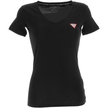 Vêtements Femme T-shirts manches courtes Guess Ss vn mini triangle tee Noir