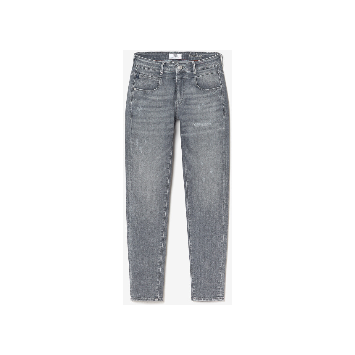 Vêtements Femme Jeans Le Temps des Cerises Eylau power skinny 7/8ème jeans destroy gris Gris